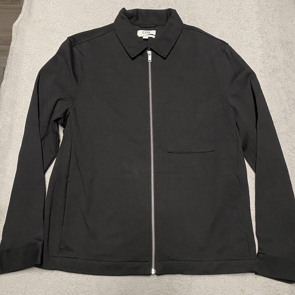 COS Jacket Womens Medium Black Full‎ Zip Pockets Collared Minimalist Capsule